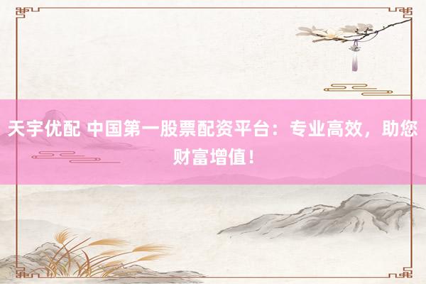 天宇优配 中国第一股票配资平台：专业高效，助您财富增值！